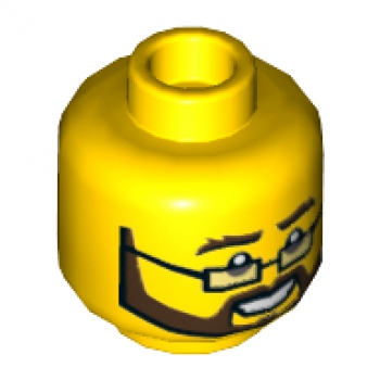LEGO Minifig Kopf männl. Bart & Brille (6076154)